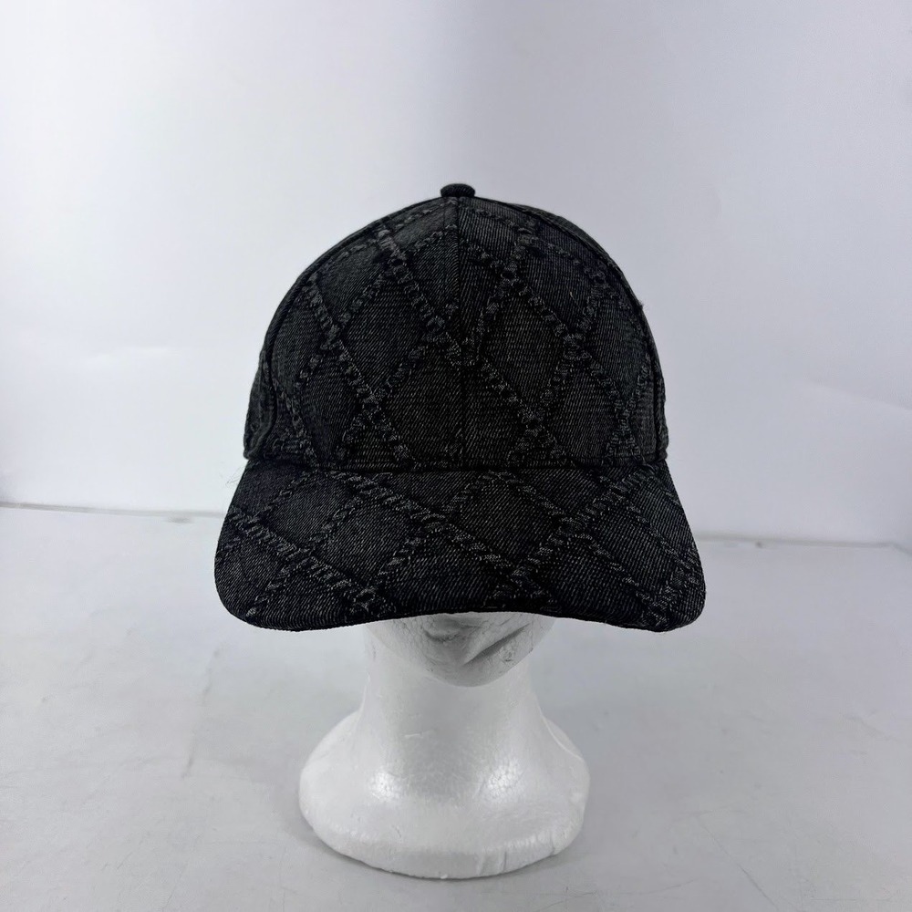 Rag & Bone Karina Harlow Quilted Denim Baseball Cap Dark Grey Medium NWT
